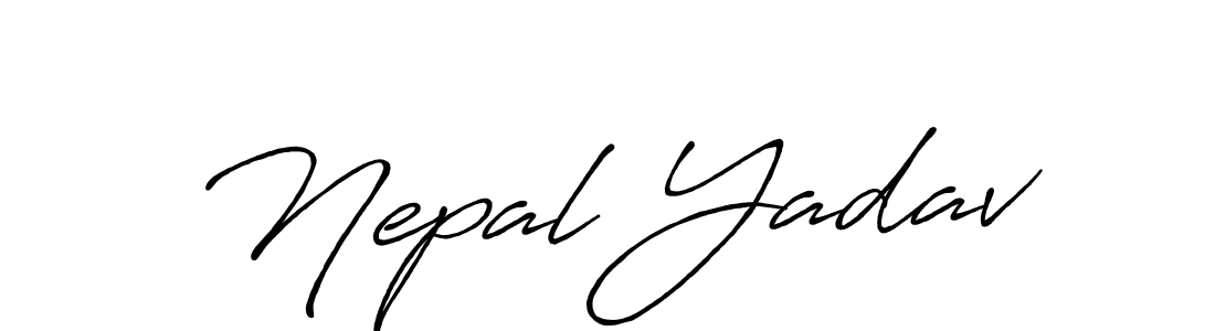 How to make Nepal Yadav name signature. Use Antro_Vectra_Bolder style for creating short signs online. This is the latest handwritten sign. Nepal Yadav signature style 7 images and pictures png