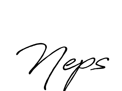 Make a beautiful signature design for name Neps. With this signature (Antro_Vectra_Bolder) style, you can create a handwritten signature for free. Neps signature style 7 images and pictures png