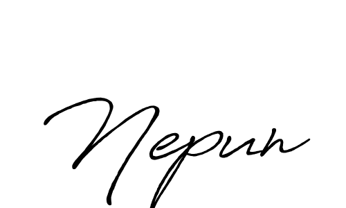 How to make Nepun signature? Antro_Vectra_Bolder is a professional autograph style. Create handwritten signature for Nepun name. Nepun signature style 7 images and pictures png