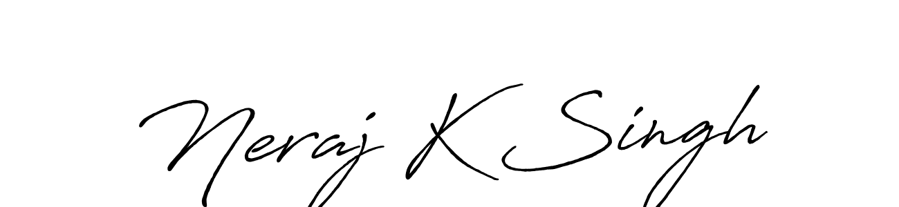 The best way (Antro_Vectra_Bolder) to make a short signature is to pick only two or three words in your name. The name Neraj K Singh include a total of six letters. For converting this name. Neraj K Singh signature style 7 images and pictures png