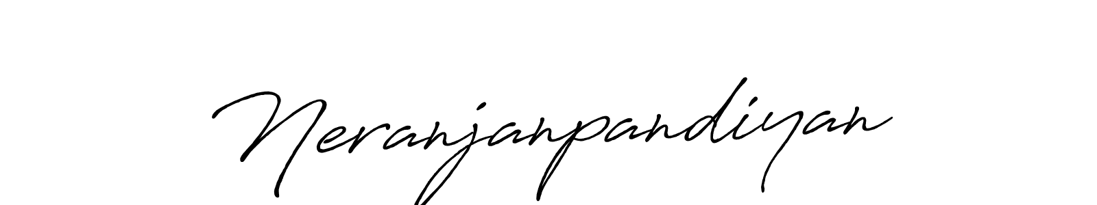 Make a beautiful signature design for name Neranjanpandiyan. With this signature (Antro_Vectra_Bolder) style, you can create a handwritten signature for free. Neranjanpandiyan signature style 7 images and pictures png