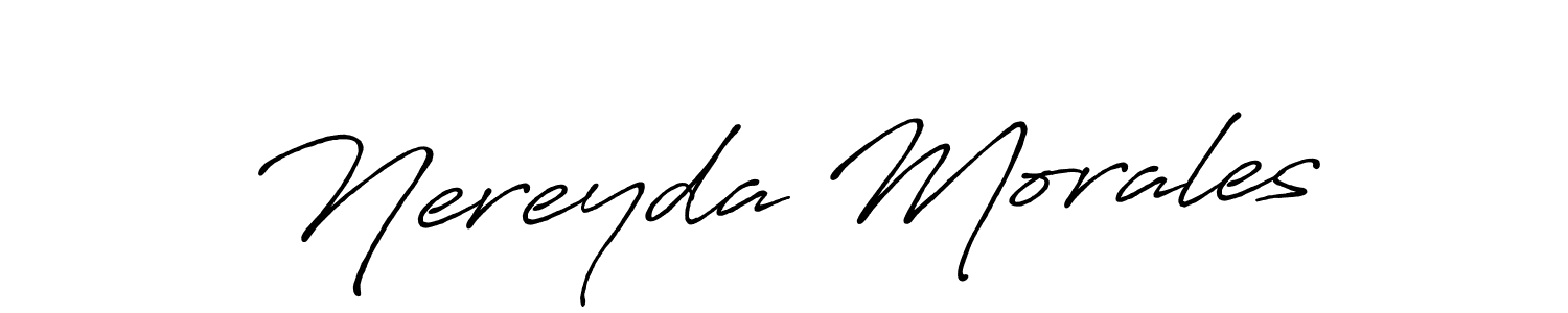 How to make Nereyda Morales name signature. Use Antro_Vectra_Bolder style for creating short signs online. This is the latest handwritten sign. Nereyda Morales signature style 7 images and pictures png