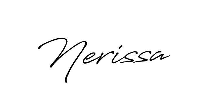 Design your own signature with our free online signature maker. With this signature software, you can create a handwritten (Antro_Vectra_Bolder) signature for name Nerissa. Nerissa signature style 7 images and pictures png