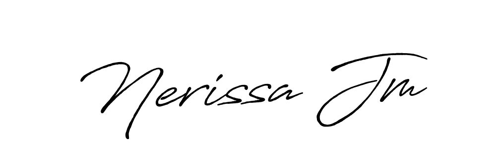 Antro_Vectra_Bolder is a professional signature style that is perfect for those who want to add a touch of class to their signature. It is also a great choice for those who want to make their signature more unique. Get Nerissa Jm name to fancy signature for free. Nerissa Jm signature style 7 images and pictures png