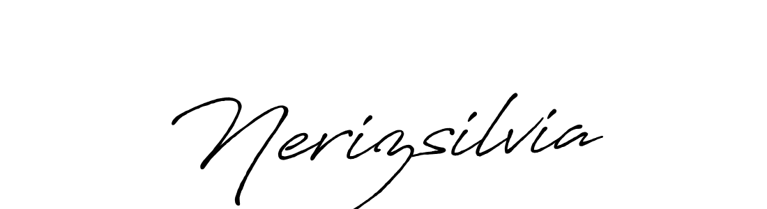 Make a beautiful signature design for name Nerizsilvia. With this signature (Antro_Vectra_Bolder) style, you can create a handwritten signature for free. Nerizsilvia signature style 7 images and pictures png