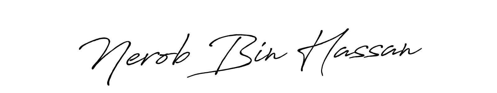 Also we have Nerob Bin Hassan name is the best signature style. Create professional handwritten signature collection using Antro_Vectra_Bolder autograph style. Nerob Bin Hassan signature style 7 images and pictures png