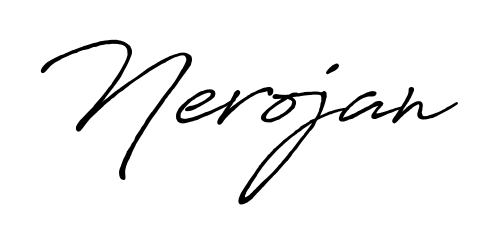 Transform the name Nerojan into a signature masterpiece using Antro_Vectra_Bolder font. Ideal for photographers, artists, and creators looking for watermarks. Nerojan signature style 7 images and pictures png