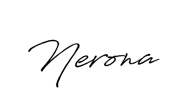 Use a signature maker to create a handwritten signature online. With this signature software, you can design (Antro_Vectra_Bolder) your own signature for name Nerona. Nerona signature style 7 images and pictures png