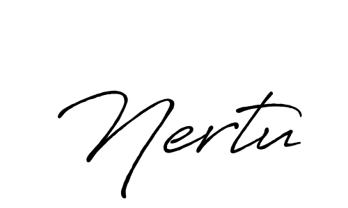 Similarly Antro_Vectra_Bolder is the best handwritten signature design. Signature creator online .You can use it as an online autograph creator for name Nertu. Nertu signature style 7 images and pictures png