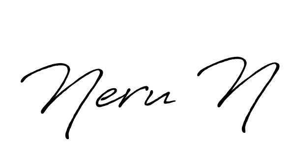 Similarly Antro_Vectra_Bolder is the best handwritten signature design. Signature creator online .You can use it as an online autograph creator for name Neru N. Neru N signature style 7 images and pictures png