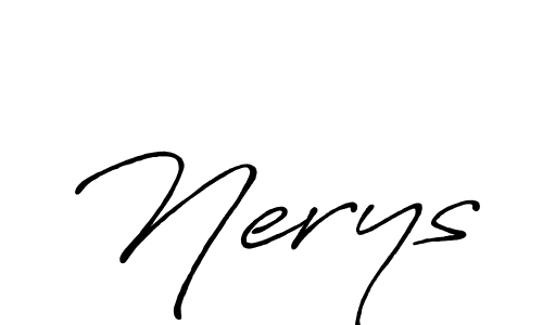 Create a beautiful signature design for name Nerys. With this signature (Antro_Vectra_Bolder) fonts, you can make a handwritten signature for free. Nerys signature style 7 images and pictures png