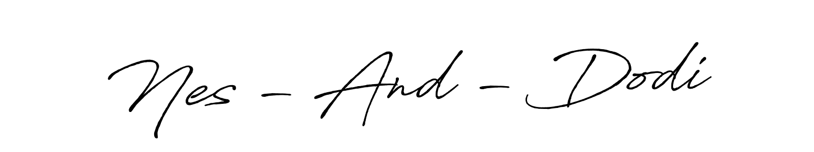 Also You can easily find your signature by using the search form. We will create Nes - And - Dodi name handwritten signature images for you free of cost using Antro_Vectra_Bolder sign style. Nes - And - Dodi signature style 7 images and pictures png