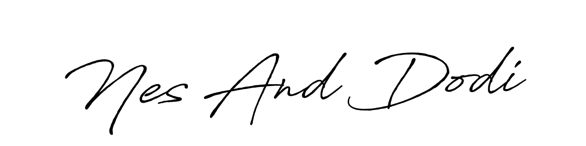 You should practise on your own different ways (Antro_Vectra_Bolder) to write your name (Nes And Dodi) in signature. don't let someone else do it for you. Nes And Dodi signature style 7 images and pictures png