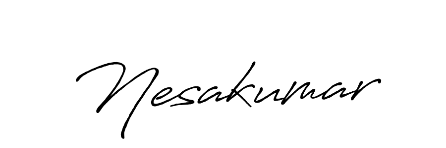 Use a signature maker to create a handwritten signature online. With this signature software, you can design (Antro_Vectra_Bolder) your own signature for name Nesakumar. Nesakumar signature style 7 images and pictures png