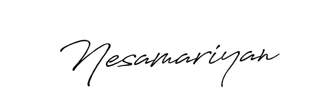 Also You can easily find your signature by using the search form. We will create Nesamariyan name handwritten signature images for you free of cost using Antro_Vectra_Bolder sign style. Nesamariyan signature style 7 images and pictures png