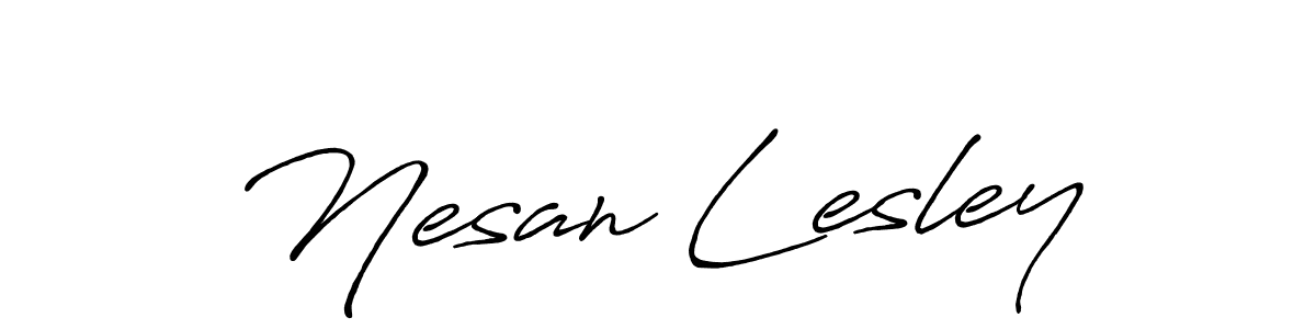 Nesan Lesley stylish signature style. Best Handwritten Sign (Antro_Vectra_Bolder) for my name. Handwritten Signature Collection Ideas for my name Nesan Lesley. Nesan Lesley signature style 7 images and pictures png