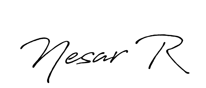 if you are searching for the best signature style for your name Nesar R. so please give up your signature search. here we have designed multiple signature styles  using Antro_Vectra_Bolder. Nesar R signature style 7 images and pictures png