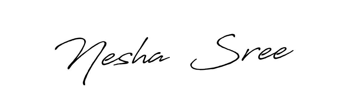 Also we have Nesha  Sree name is the best signature style. Create professional handwritten signature collection using Antro_Vectra_Bolder autograph style. Nesha  Sree signature style 7 images and pictures png