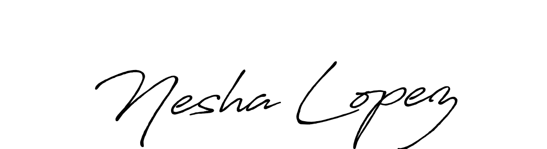 Create a beautiful signature design for name Nesha Lopez. With this signature (Antro_Vectra_Bolder) fonts, you can make a handwritten signature for free. Nesha Lopez signature style 7 images and pictures png