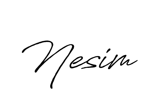 Use a signature maker to create a handwritten signature online. With this signature software, you can design (Antro_Vectra_Bolder) your own signature for name Nesim. Nesim signature style 7 images and pictures png