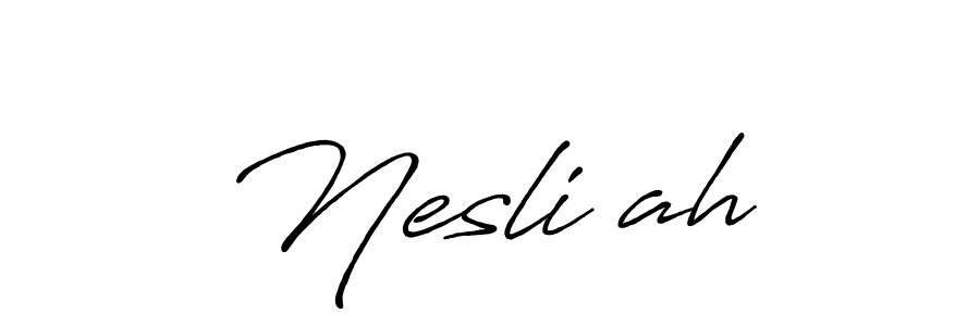 The best way (Antro_Vectra_Bolder) to make a short signature is to pick only two or three words in your name. The name Neslişah include a total of six letters. For converting this name. Neslişah signature style 7 images and pictures png