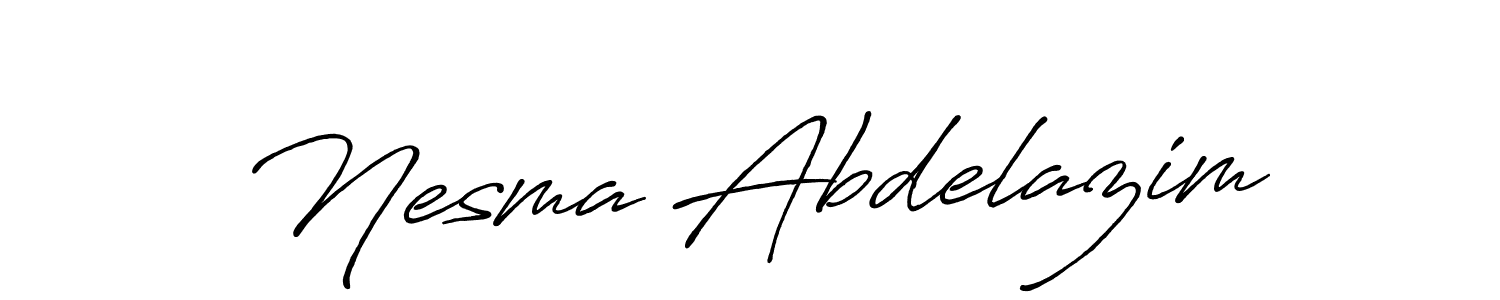 How to make Nesma Abdelazim name signature. Use Antro_Vectra_Bolder style for creating short signs online. This is the latest handwritten sign. Nesma Abdelazim signature style 7 images and pictures png