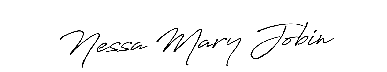 Similarly Antro_Vectra_Bolder is the best handwritten signature design. Signature creator online .You can use it as an online autograph creator for name Nessa Mary Jobin. Nessa Mary Jobin signature style 7 images and pictures png