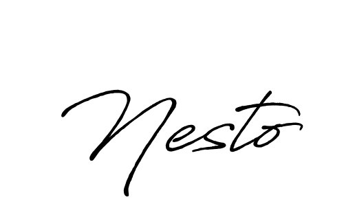 Also You can easily find your signature by using the search form. We will create Nesto name handwritten signature images for you free of cost using Antro_Vectra_Bolder sign style. Nesto signature style 7 images and pictures png