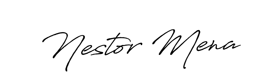 Create a beautiful signature design for name Nestor Mena. With this signature (Antro_Vectra_Bolder) fonts, you can make a handwritten signature for free. Nestor Mena signature style 7 images and pictures png