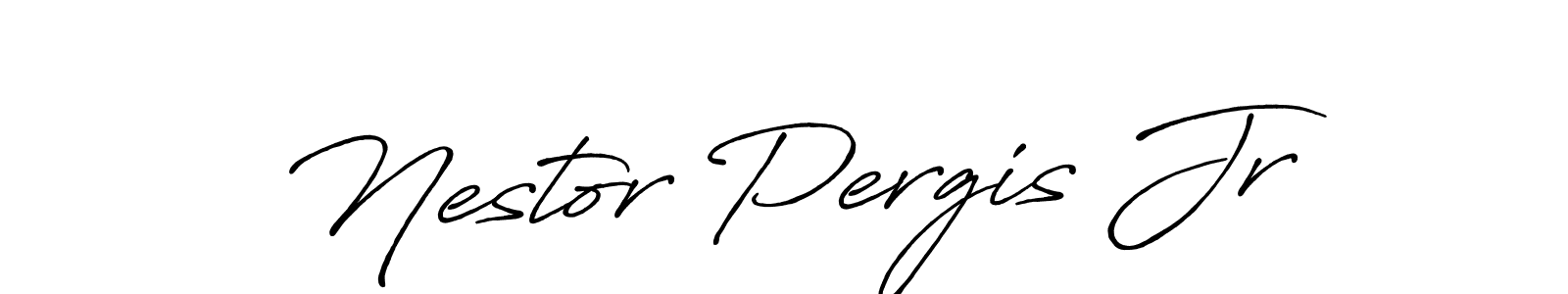 This is the best signature style for the Nestor Pergis Jr name. Also you like these signature font (Antro_Vectra_Bolder). Mix name signature. Nestor Pergis Jr signature style 7 images and pictures png