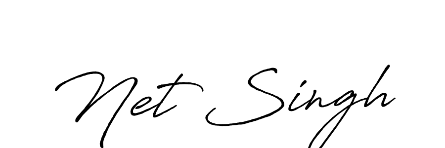 Make a beautiful signature design for name Net Singh. With this signature (Antro_Vectra_Bolder) style, you can create a handwritten signature for free. Net Singh signature style 7 images and pictures png