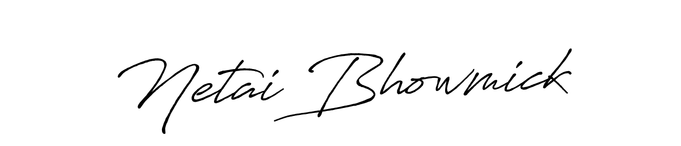 Netai Bhowmick stylish signature style. Best Handwritten Sign (Antro_Vectra_Bolder) for my name. Handwritten Signature Collection Ideas for my name Netai Bhowmick. Netai Bhowmick signature style 7 images and pictures png