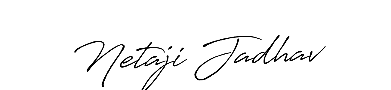 How to make Netaji Jadhav name signature. Use Antro_Vectra_Bolder style for creating short signs online. This is the latest handwritten sign. Netaji Jadhav signature style 7 images and pictures png