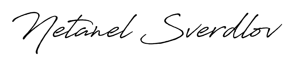 A stylish, flowing autograph style designed for name Netanel Sverdlov using Antro_Vectra_Bolder typography. Perfect for digital creative projects. Netanel Sverdlov signature style 7 images and pictures png