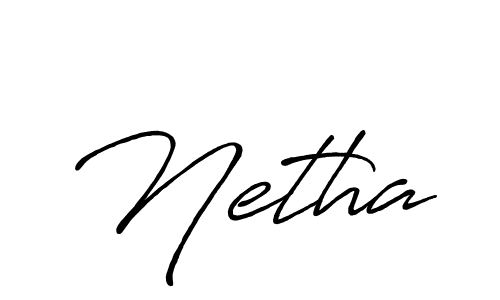 Netha stylish signature style. Best Handwritten Sign (Antro_Vectra_Bolder) for my name. Handwritten Signature Collection Ideas for my name Netha. Netha signature style 7 images and pictures png