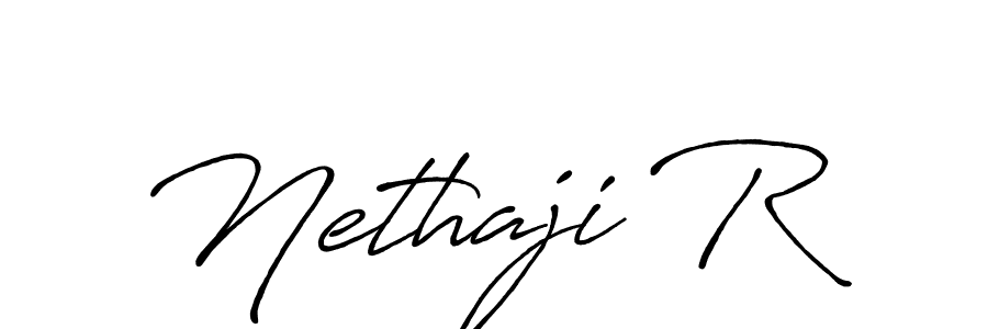 if you are searching for the best signature style for your name Nethaji R. so please give up your signature search. here we have designed multiple signature styles  using Antro_Vectra_Bolder. Nethaji R signature style 7 images and pictures png