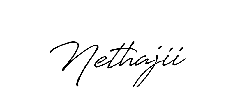 How to make Nethajii signature? Antro_Vectra_Bolder is a professional autograph style. Create handwritten signature for Nethajii name. Nethajii signature style 7 images and pictures png