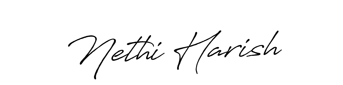 if you are searching for the best signature style for your name Nethi Harish. so please give up your signature search. here we have designed multiple signature styles  using Antro_Vectra_Bolder. Nethi Harish signature style 7 images and pictures png