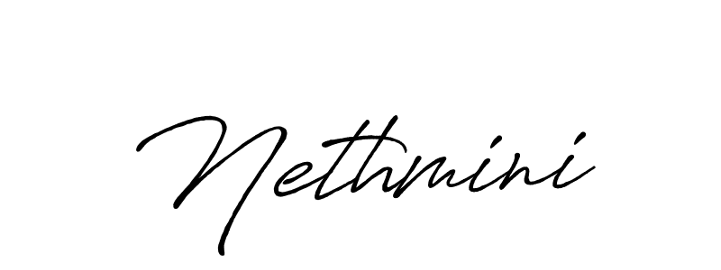 How to make Nethmini name signature. Use Antro_Vectra_Bolder style for creating short signs online. This is the latest handwritten sign. Nethmini signature style 7 images and pictures png