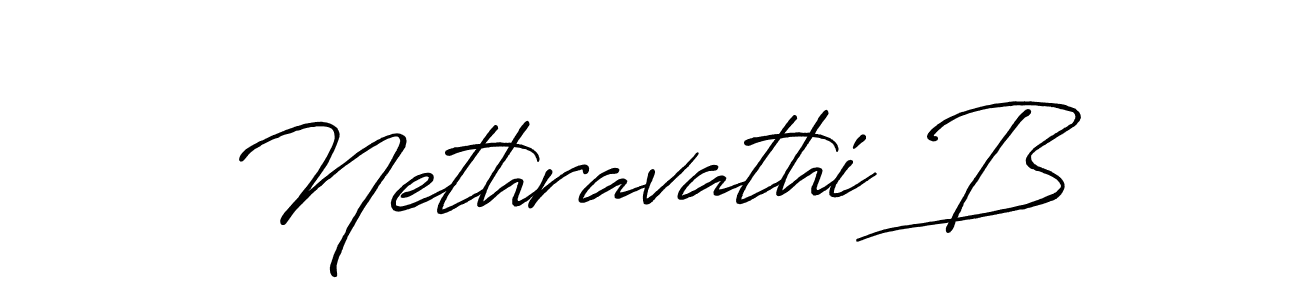 Similarly Antro_Vectra_Bolder is the best handwritten signature design. Signature creator online .You can use it as an online autograph creator for name Nethravathi B. Nethravathi B signature style 7 images and pictures png