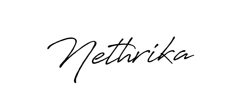 Make a beautiful signature design for name Nethrika. With this signature (Antro_Vectra_Bolder) style, you can create a handwritten signature for free. Nethrika signature style 7 images and pictures png