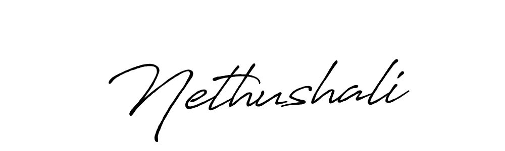 Make a beautiful signature design for name Nethushali. With this signature (Antro_Vectra_Bolder) style, you can create a handwritten signature for free. Nethushali signature style 7 images and pictures png