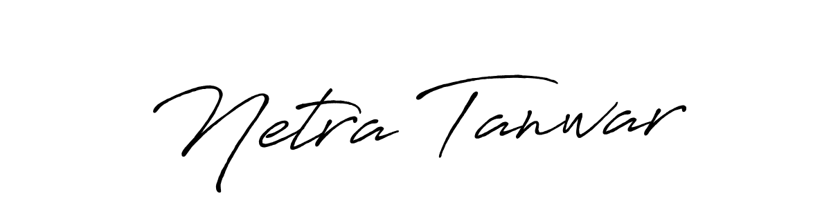 Make a beautiful signature design for name Netra Tanwar. With this signature (Antro_Vectra_Bolder) style, you can create a handwritten signature for free. Netra Tanwar signature style 7 images and pictures png
