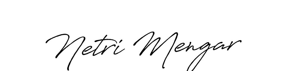 How to make Netri Mengar signature? Antro_Vectra_Bolder is a professional autograph style. Create handwritten signature for Netri Mengar name. Netri Mengar signature style 7 images and pictures png