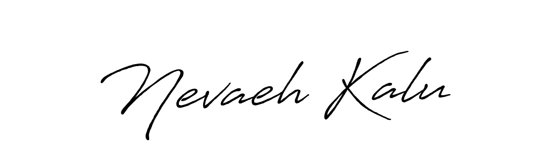 Design your own signature with our free online signature maker. With this signature software, you can create a handwritten (Antro_Vectra_Bolder) signature for name Nevaeh Kalu. Nevaeh Kalu signature style 7 images and pictures png