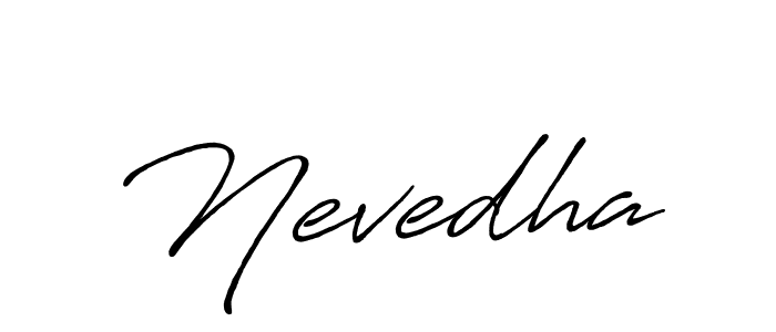 How to make Nevedha name signature. Use Antro_Vectra_Bolder style for creating short signs online. This is the latest handwritten sign. Nevedha signature style 7 images and pictures png