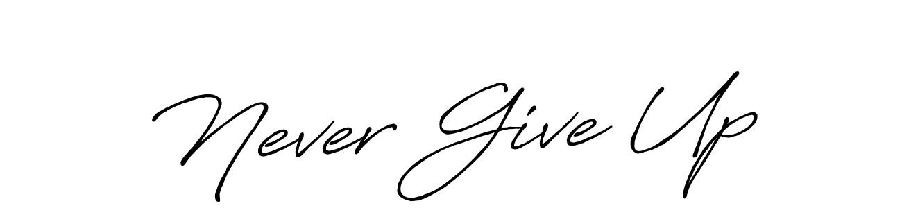 The best way (Antro_Vectra_Bolder) to make a short signature is to pick only two or three words in your name. The name Never Give Up include a total of six letters. For converting this name. Never Give Up signature style 7 images and pictures png