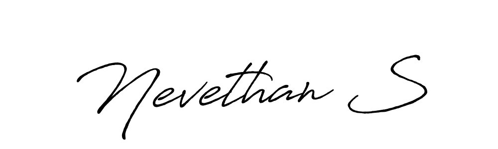 Create a beautiful signature design for name Nevethan S. With this signature (Antro_Vectra_Bolder) fonts, you can make a handwritten signature for free. Nevethan S signature style 7 images and pictures png