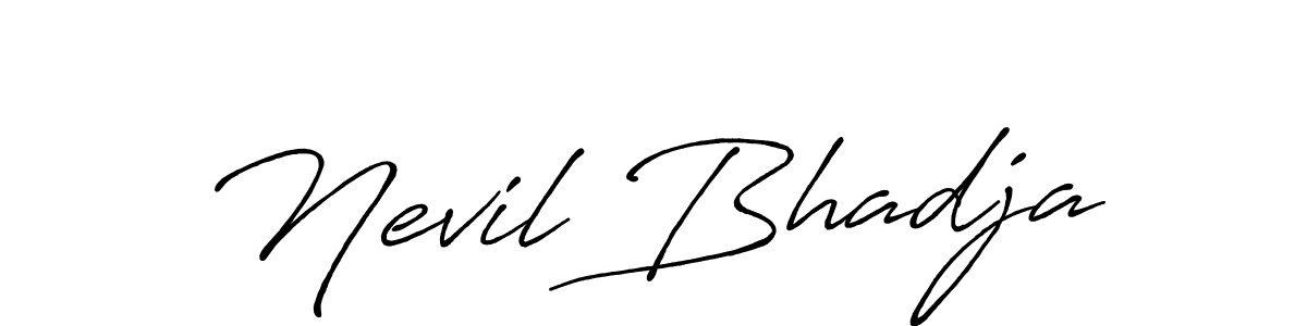 How to make Nevil Bhadja signature? Antro_Vectra_Bolder is a professional autograph style. Create handwritten signature for Nevil Bhadja name. Nevil Bhadja signature style 7 images and pictures png