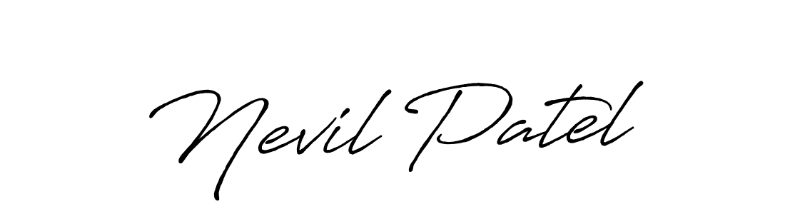 Create a beautiful signature design for name Nevil Patel. With this signature (Antro_Vectra_Bolder) fonts, you can make a handwritten signature for free. Nevil Patel signature style 7 images and pictures png